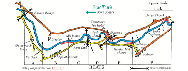 River beats with power lines location